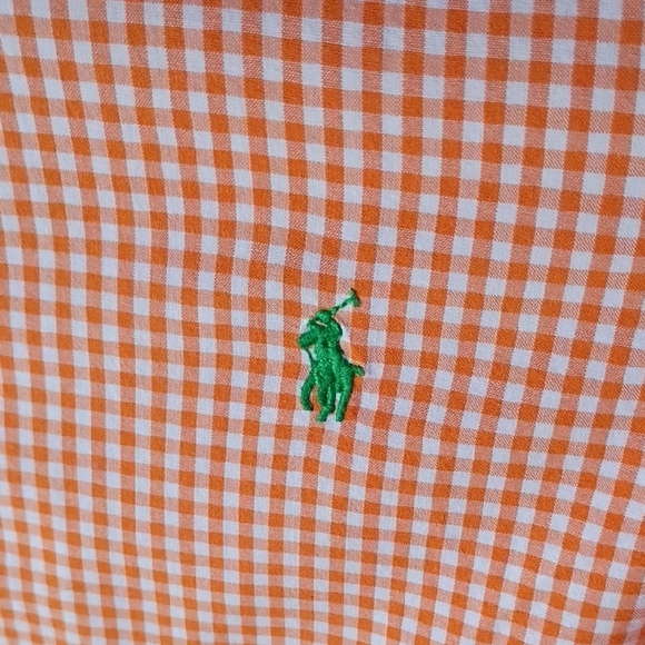 Ralph Lauren Bundle Kids Orange  Blue &  Grey Gingham Shirts Size 7  -grey 10 - Picture 10 of 16